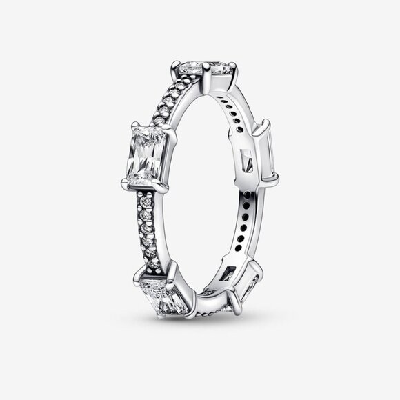 Pandora Rectangular Bars Sparkling Pavé Ring - Picture 1 of 5
